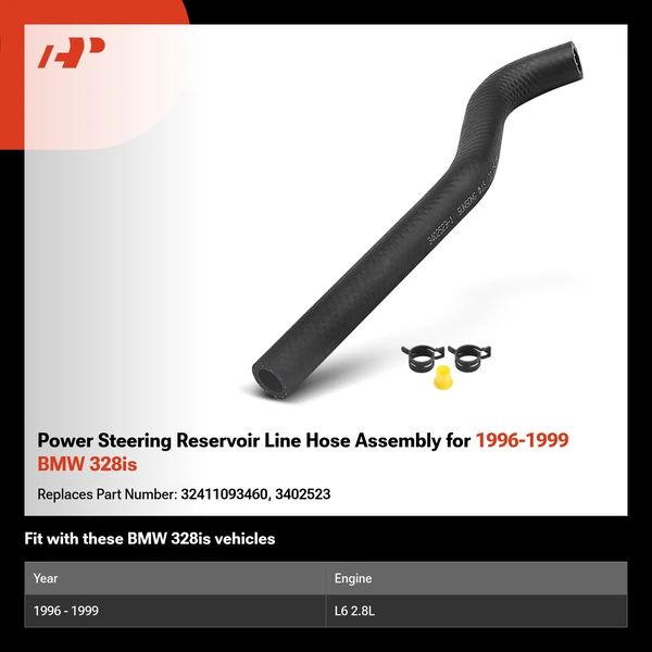 Power Steering Reservoir Line Hose Assembly for 1996-1999 BMW 328is