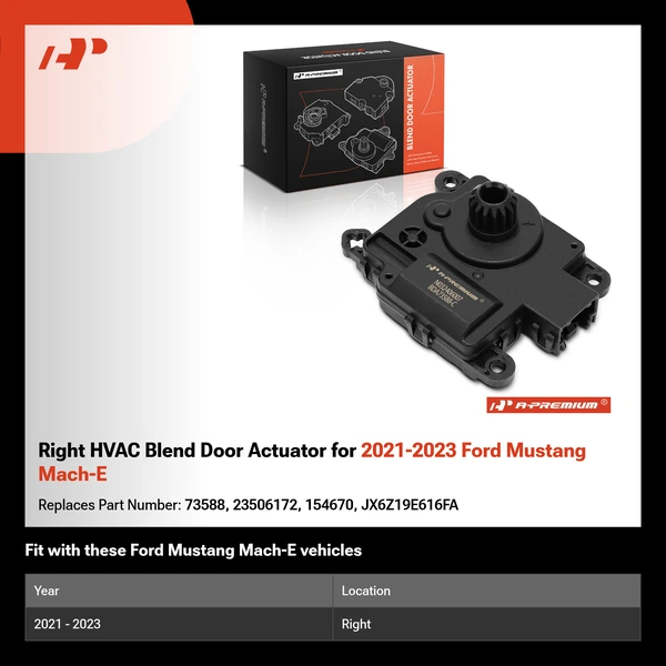 Right HVAC Blend Door Actuator for 2021-2023 Ford Mustang Mach-E
