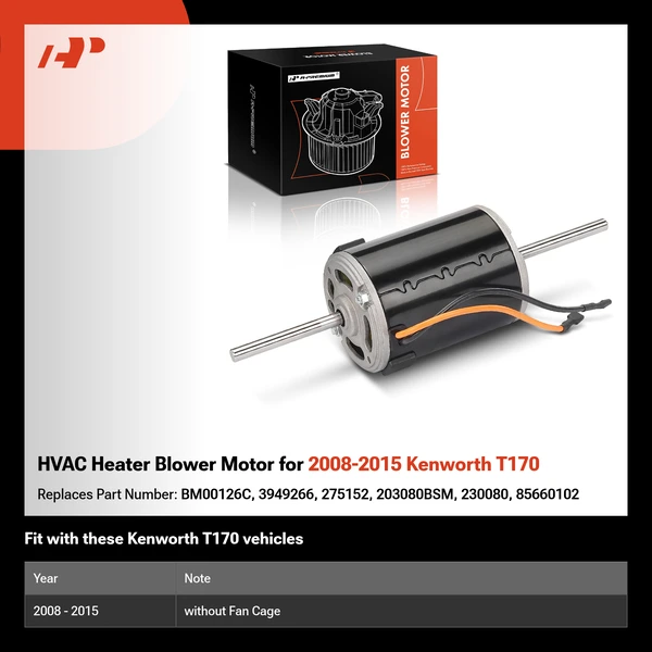 HVAC Heater Blower Motor for 2008-2015 Kenworth T170