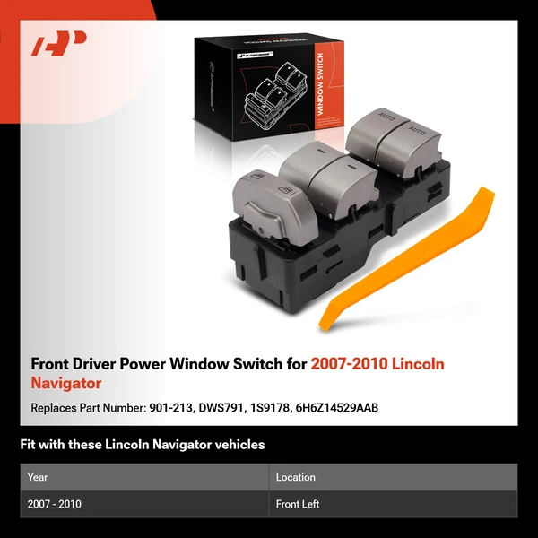 Front Driver Power Window Switch for 2007-2010 Lincoln Navigator