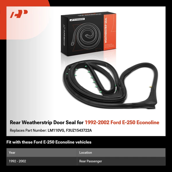 Rear Weatherstrip Door Seal for 1992-2002 Ford E-250 Econoline