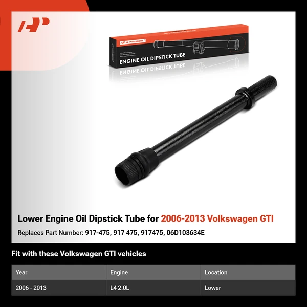 Lower Engine Oil Dipstick Tube for 2006-2013 Volkswagen GTI