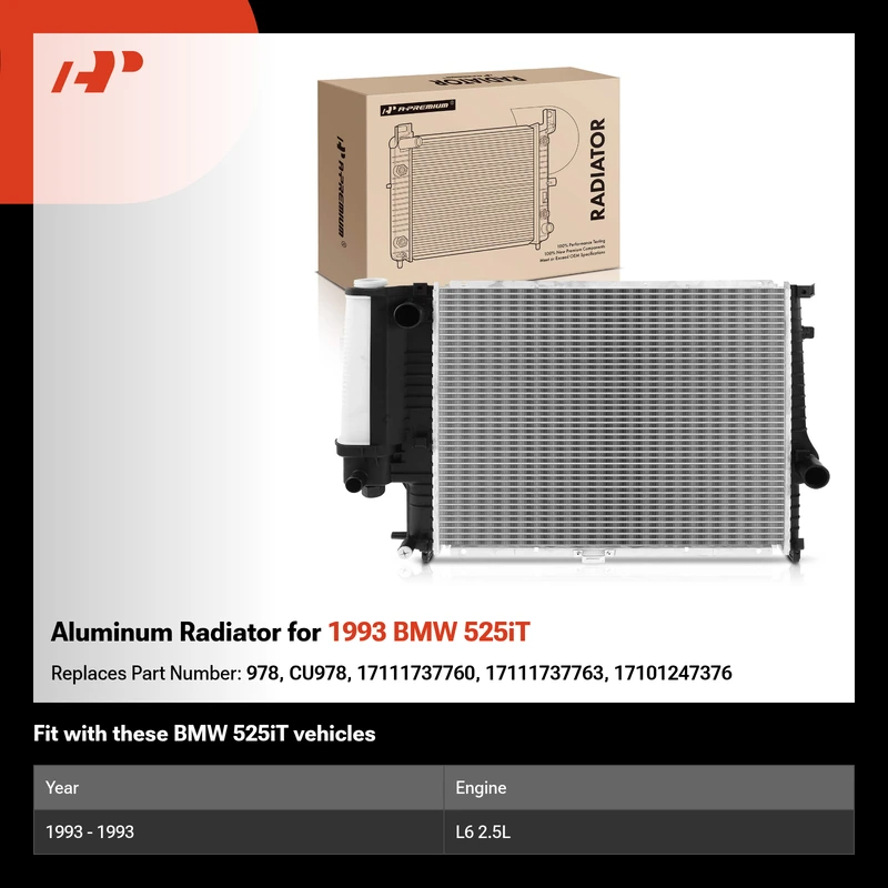Aluminum Radiator for 1993 BMW 525iT