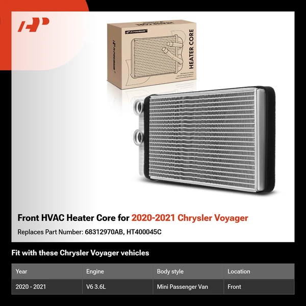 Front HVAC Heater Core for 2020-2021 Chrysler Voyager