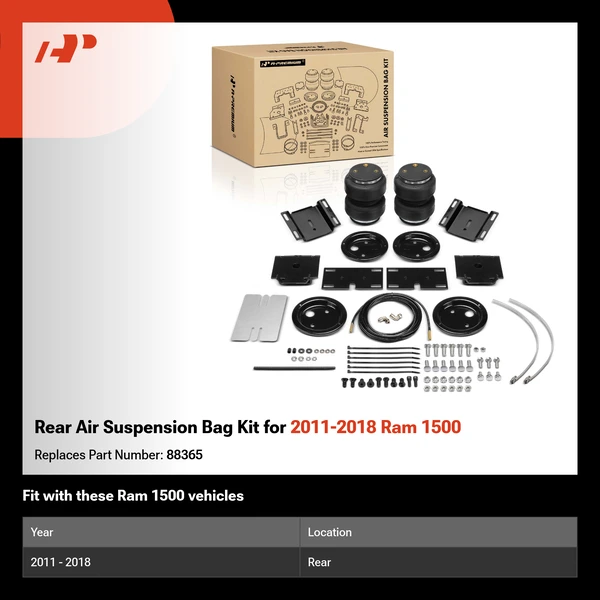 Rear Air Suspension Bag Kit for 2011-2018 Ram 1500