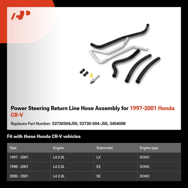 Power Steering Return Line Hose Assembly for 1997-2001 Honda CR-V