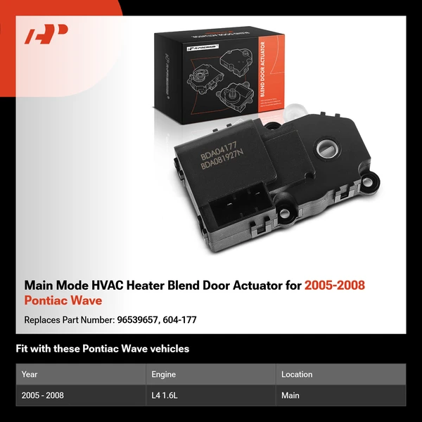 Main Mode HVAC Heater Blend Door Actuator for 2005-2008 Pontiac Wave