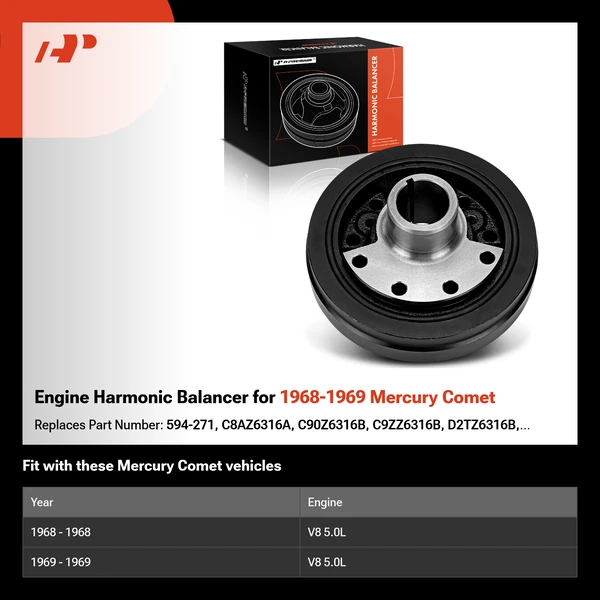Engine Harmonic Balancer for 1968-1969 Mercury Comet