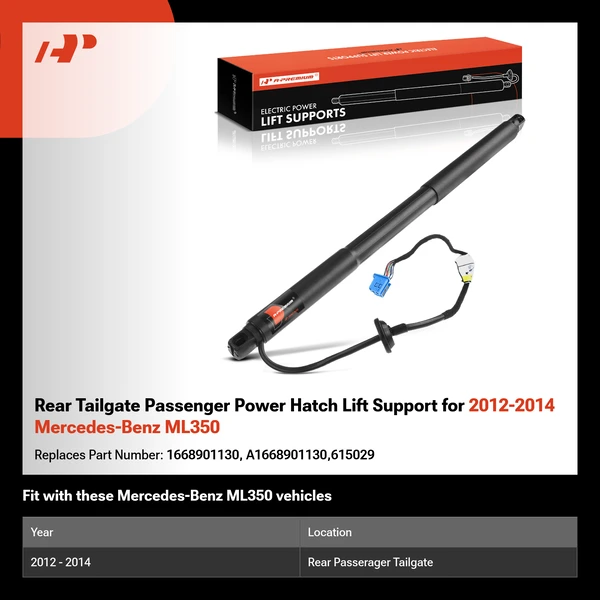Rear Tailgate Passenger Power Hatch Lift Support for 2012-2014 Mercedes-Benz ML350