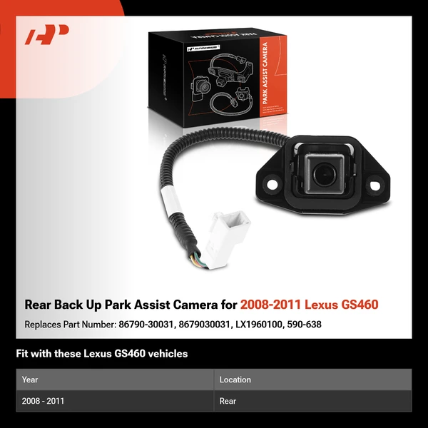Rear Back Up Park Assist Camera for 2008-2011 Lexus GS460