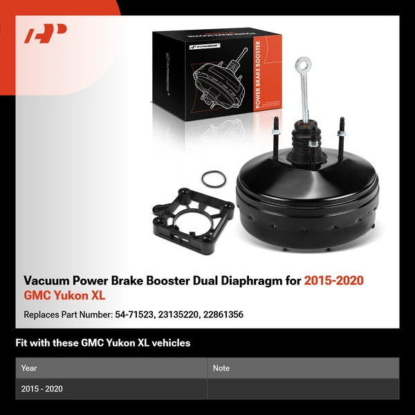 Vacuum Power Brake Booster Dual Diaphragm for 2015-2020 GMC Yukon XL