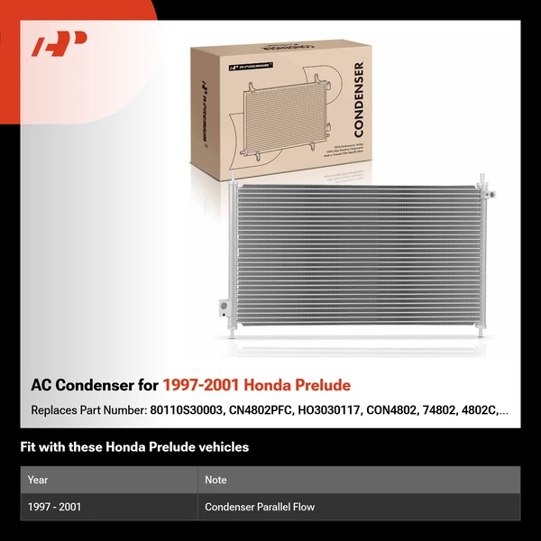 AC Condenser for 1997-2001 Honda Prelude