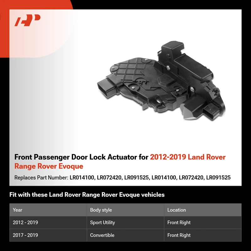 Front Passenger Door Lock Actuator for 2012-2019 Land Rover Range Rover Evoque