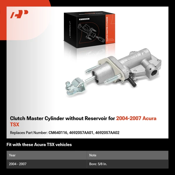 Clutch Master Cylinder without Reservoir for 2004-2007 Acura TSX