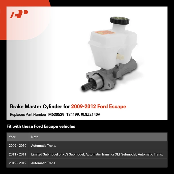 Brake Master Cylinder for 2009-2012 Ford Escape