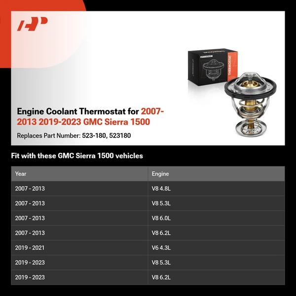 Engine Coolant Thermostat for 2007-2013 2019-2023 GMC Sierra 1500