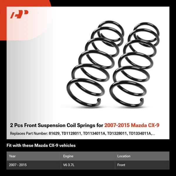 2 Pcs Front Suspension Coil Springs for 2007-2015 Mazda CX-9