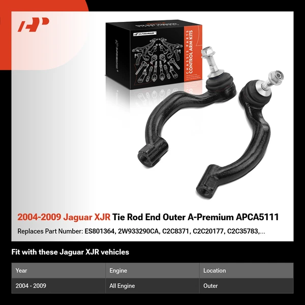 2004-2009 Jaguar XJR Tie Rod End Outer A-Premium APCA5111