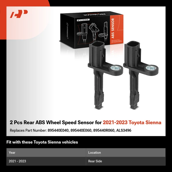 2 Pcs Rear ABS Wheel Speed Sensor for 2021-2023 Toyota Sienna
