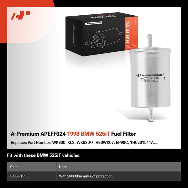 A-Premium APEFF024 1993 BMW 525iT Fuel Filter