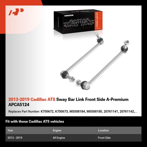 2013-2019 Cadillac ATS Sway Bar Link Front Side A-Premium APCA5124