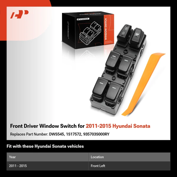 Front Driver Window Switch for 2011-2015 Hyundai Sonata