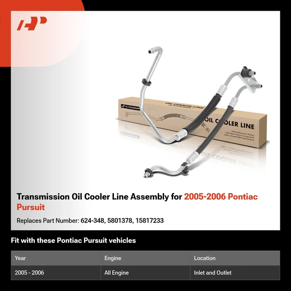 Transmission Oil Cooler Line Assembly for 2005-2006 Pontiac Pursuit