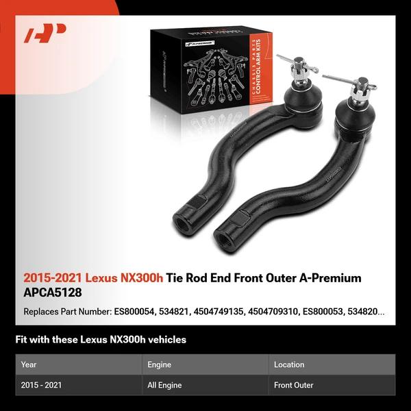 2015-2021 Lexus NX300h Tie Rod End Front Outer A-Premium APCA5128