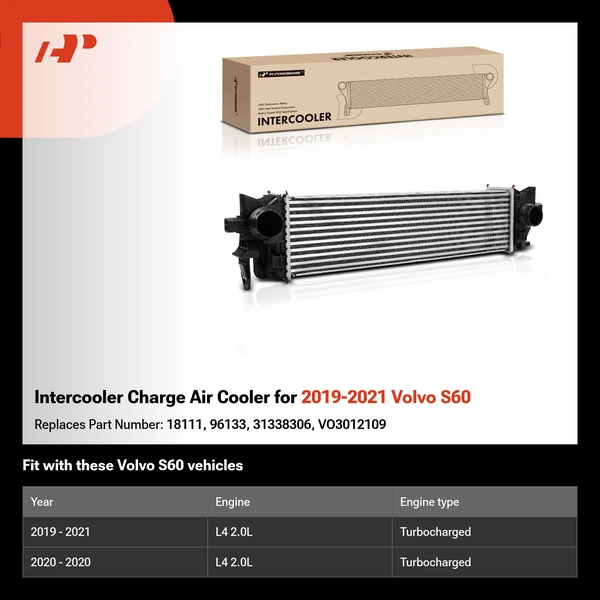 Intercooler Charge Air Cooler for 2019-2021 Volvo S60