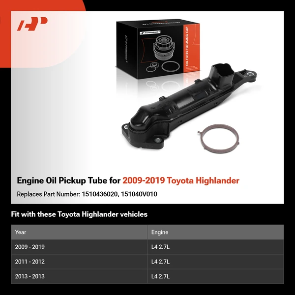 Engine Oil Pickup Tube for 2009-2019 Toyota Highlander
