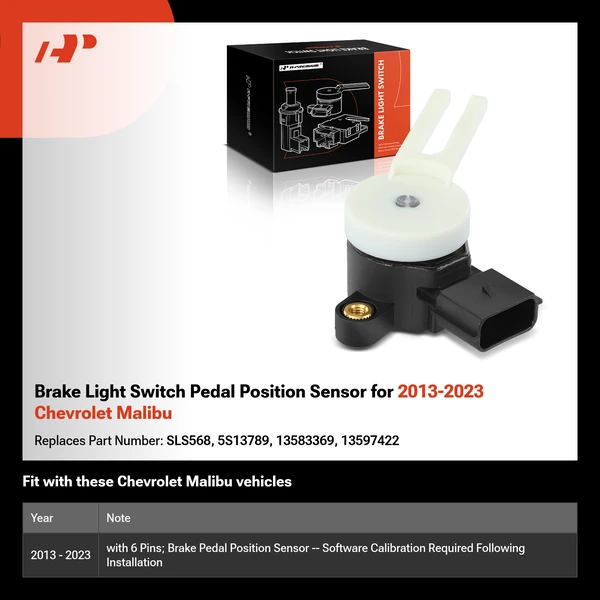 Brake Light Switch Pedal Position Sensor for 2013-2023 Chevrolet Malibu