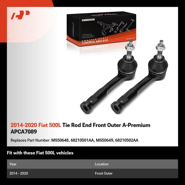 2014-2020 Fiat 500L Tie Rod End Front Outer A-Premium APCA7089