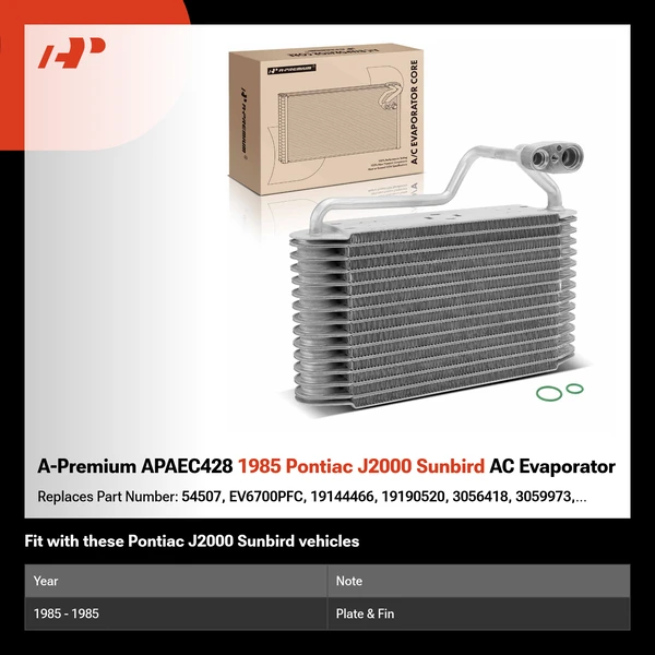 A-Premium APAEC428 1985 Pontiac J2000 Sunbird AC Evaporator