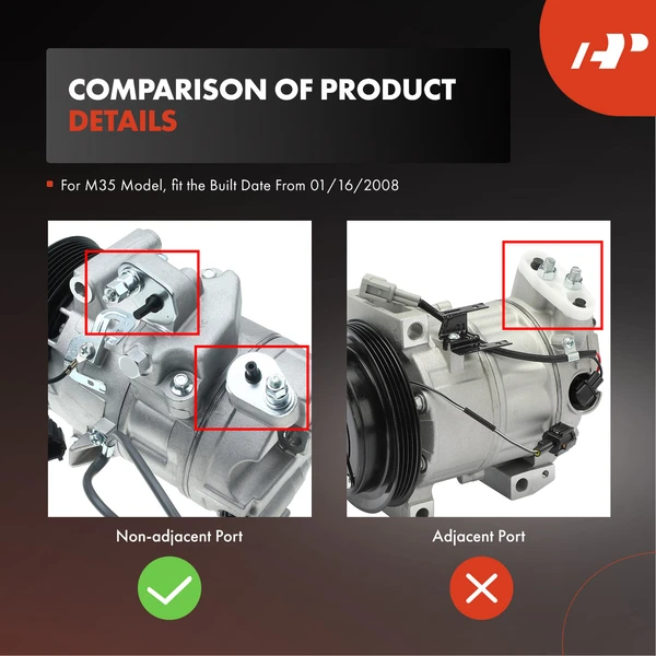 AC Compressor with Clutch with 7-Groove Pulley A-Premium APACC447