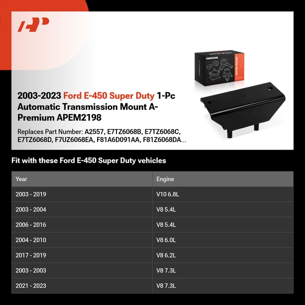 2003-2023 Ford E-450 Super Duty 1-Pc Automatic Transmission Mount A-Premium APEM2198