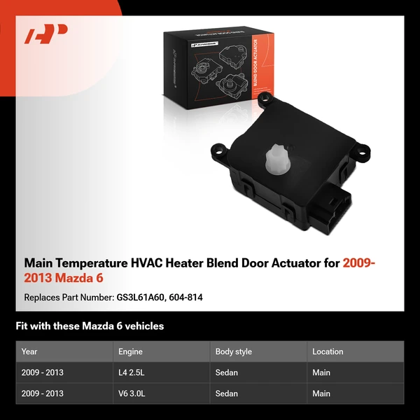 Main Temperature HVAC Heater Blend Door Actuator for 2009-2013 Mazda 6