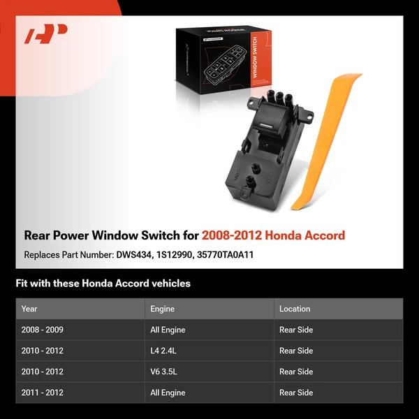 Rear Power Window Switch for 2008-2012 Honda Accord