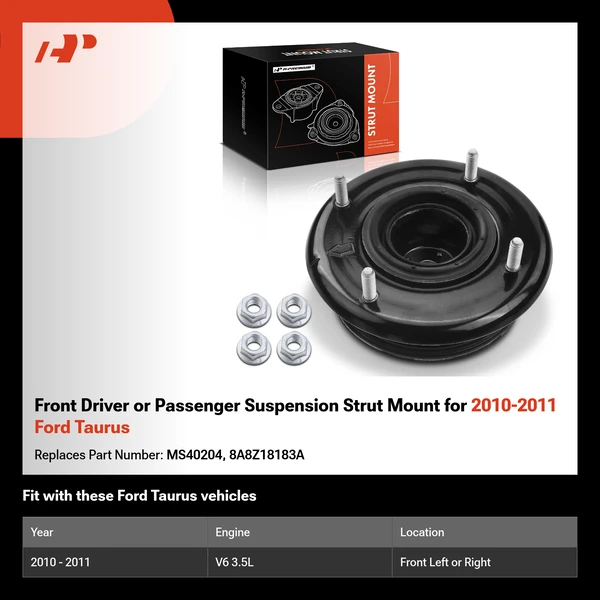 Front Driver or Passenger Suspension Strut Mount for 2010-2011 Ford Taurus