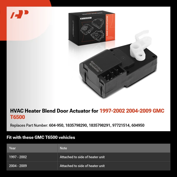 HVAC Heater Blend Door Actuator for 1997-2002 2004-2009 GMC T6500