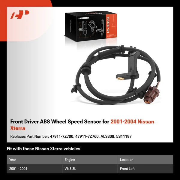 Front Driver ABS Wheel Speed Sensor for 2001-2004 Nissan Xterra