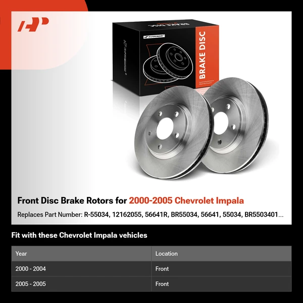 Front Disc Brake Rotors for 2000-2005 Chevrolet Impala