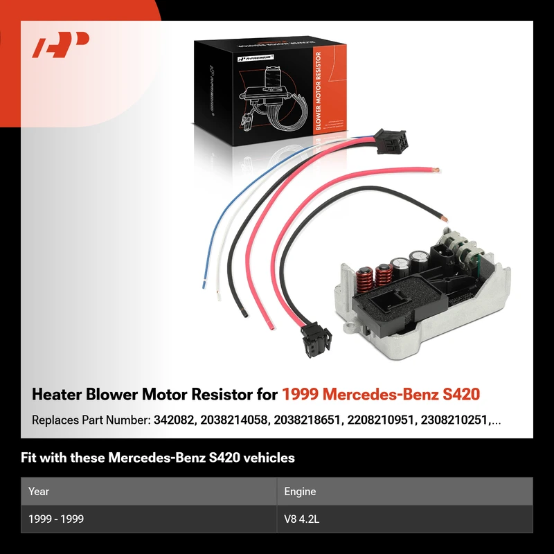 Heater Blower Motor Resistor for 1999 Mercedes-Benz S420