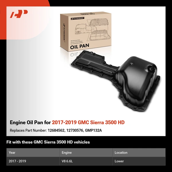 Engine Oil Pan for 2017-2019 GMC Sierra 3500 HD