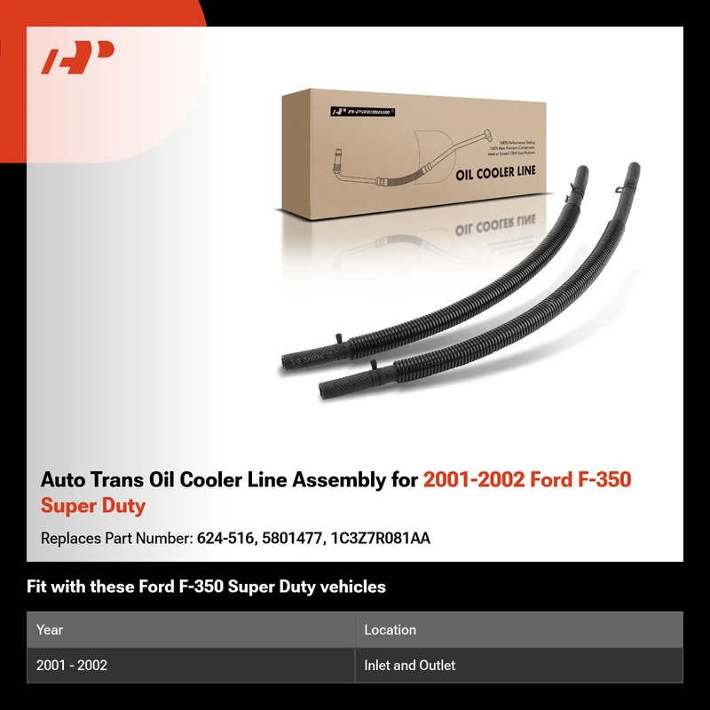 Auto Trans Oil Cooler Line Assembly for 2001-2002 Ford F-350 Super Duty