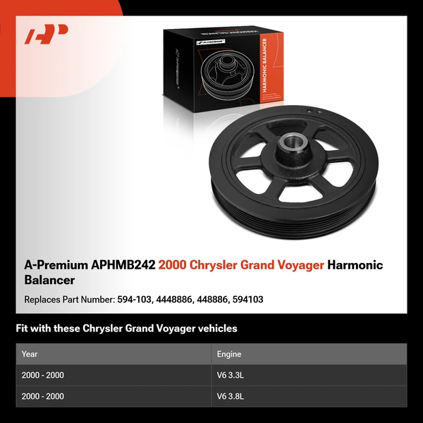 A-Premium APHMB242 2000 Chrysler Grand Voyager Harmonic Balancer