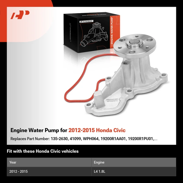 Engine Water Pump for 2012-2015 Honda Civic
