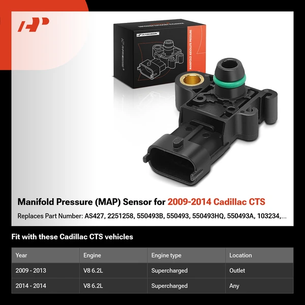 Manifold Pressure (MAP) Sensor for 2009-2014 Cadillac CTS