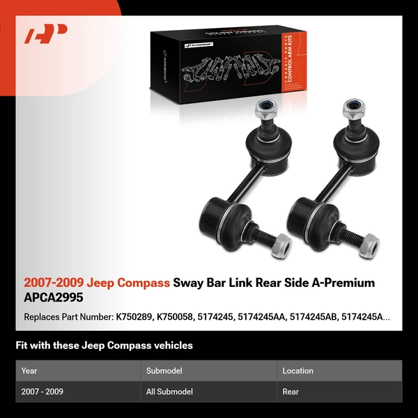 2007-2009 Jeep Compass Sway Bar Link Rear Side A-Premium APCA2995