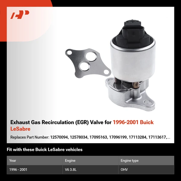 Exhaust Gas Recirculation (EGR) Valve for 1996-2001 Buick LeSabre