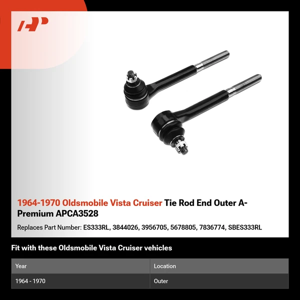 1964-1970 Oldsmobile Vista Cruiser Tie Rod End Outer A-Premium APCA3528